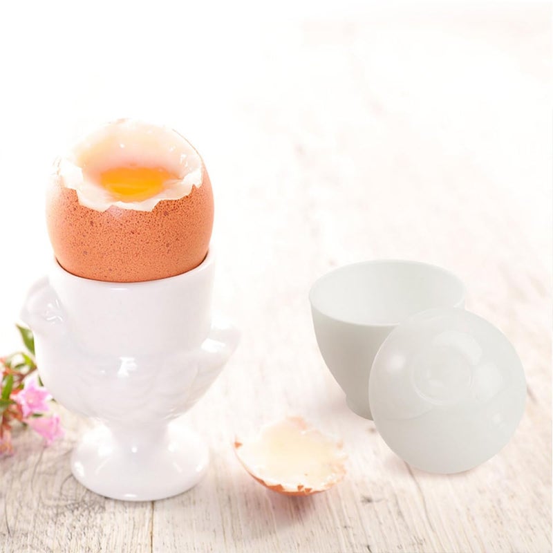 4 Piece Microwave Egg Poacher Cups For Healthy Breakfast Kitchen Cooking Tool - Image 5