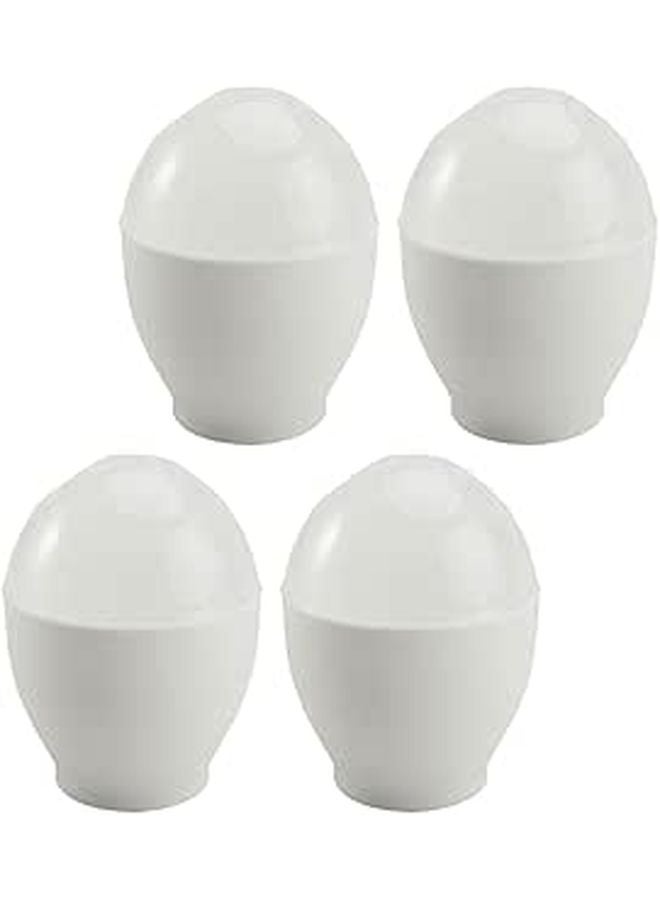 4 Piece Microwave Egg Poacher Cups For Healthy Breakfast Kitchen Cooking Tool - Image 1