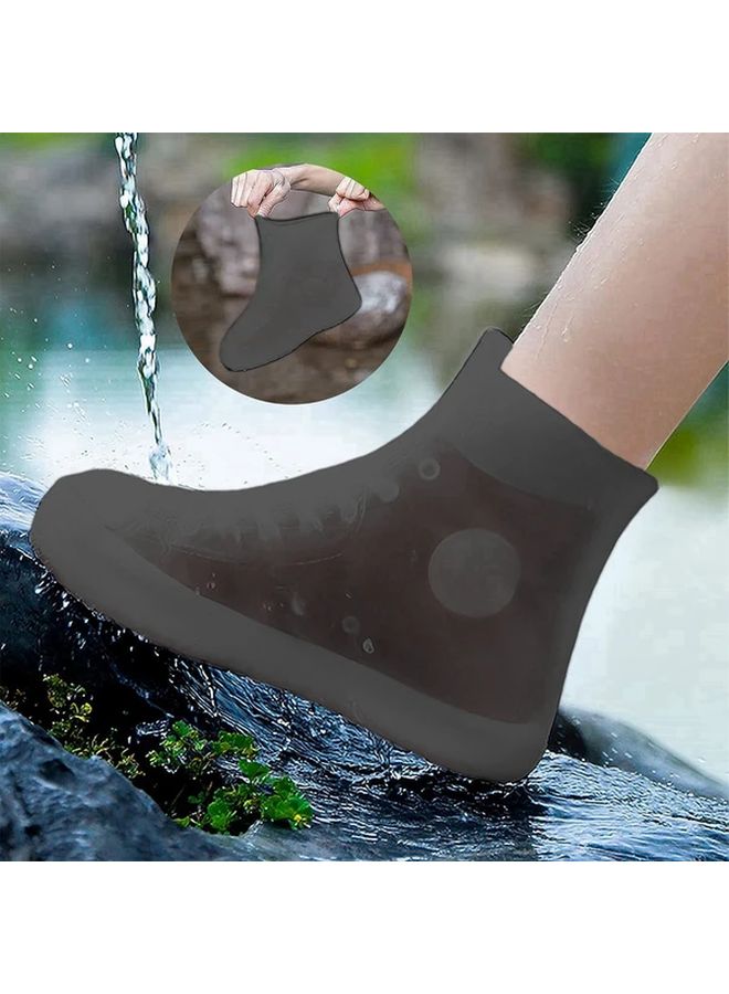 أغطية الأحذية المطاطية السوداء المقاومة للماء والمضادة للانزلاق مقاس واحد 34-45 للأمطار في الهواء الطلق - Image 1