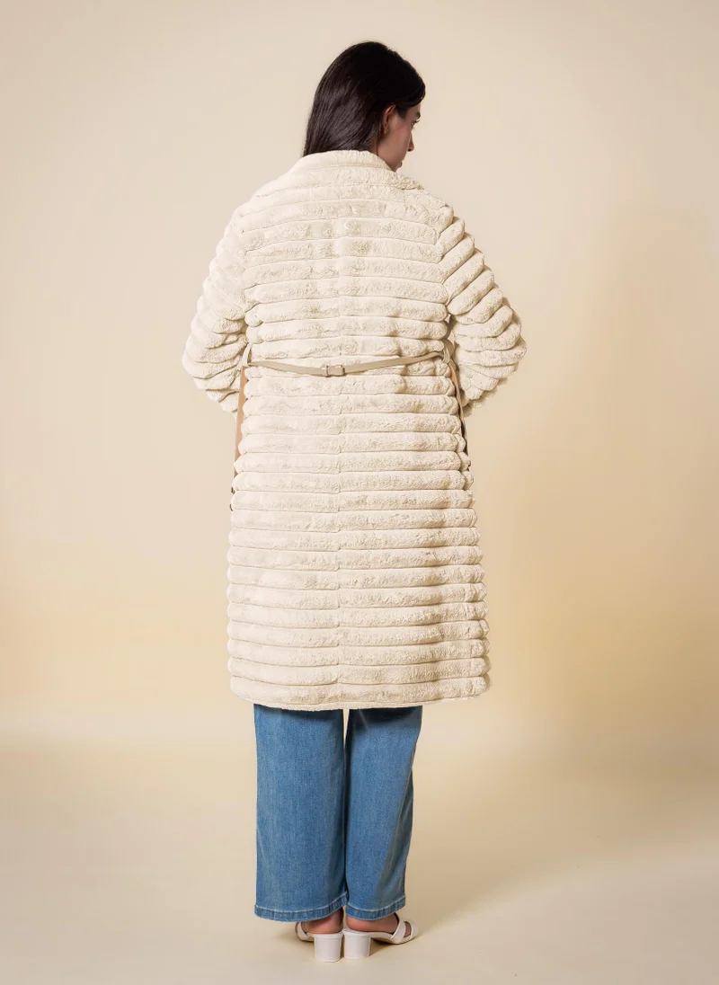 شايبس معطف طويل ناعم بحزام