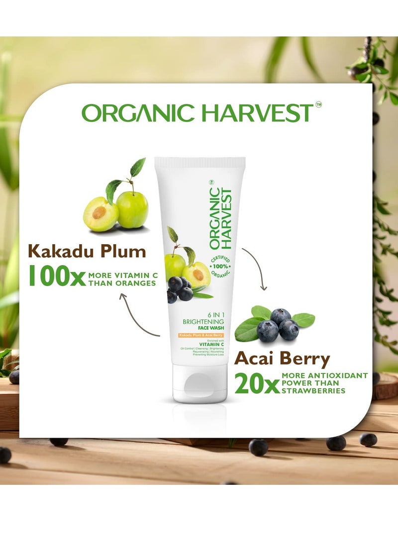 6-in-1 Brightening Face Wash: Kakadu Plum & Acai Berry | Daily Use Face Wash for Men & Women | 100% American certified organic | Sulphate & Paraben-free 100gm - pzsku/Z2D4F4BBA1F5AFF843252Z/45/_/1740499605/db9e9f94-89df-4e08-b964-d3c180066428