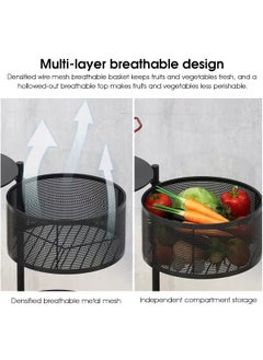 HASTHIP HASTHIP® 3 Layer Kitchen Rotating Trolley Portable Storage Rack, Rotating Kitchen Trolley, Kitchen Trolley with Wheels for Storage, Vegetable Storage Rack for Kitchen Living Room  - Image 4