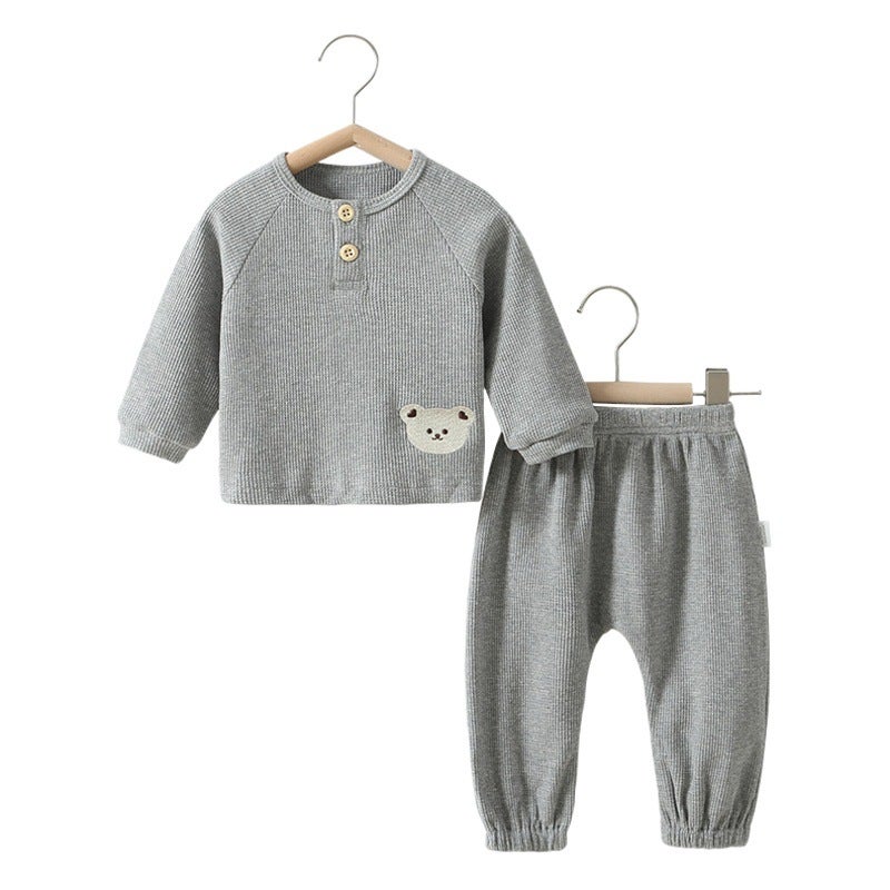 Boys'' Sports Two-Piece Sweatshirt Pants Children''s Coat Spring and Autumn All-Match Children''s Clothing Western-style Pure Cotton Embroidered - Image 2