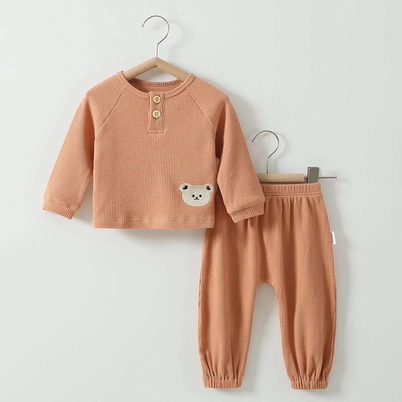 Boys'' Sports Two-Piece Sweatshirt Pants Children''s Coat Spring and Autumn All-Match Children''s Clothing Western-style Pure Cotton Embroidered - Image 1