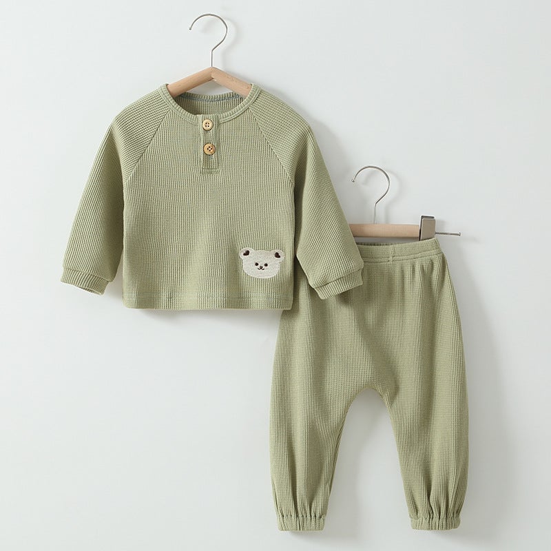 Boys'' Sports Two-Piece Sweatshirt Pants Children''s Coat Spring and Autumn All-Match Children''s Clothing Western-style Pure Cotton Embroidered - Image 3