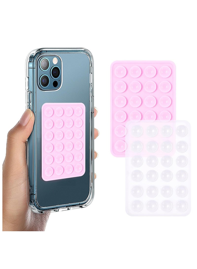 Generic 2Pcs Suction Phone Case Mount, Silicone Phone Suction Grip for Phone Cases, Anti-Slip Hands-Free Mobile Accessory Holder, Sticky Phone Grip for Selfies - Image 1