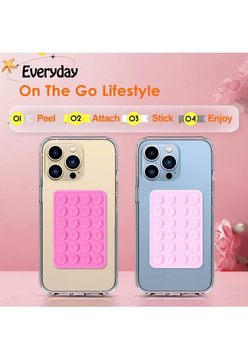 Generic 2Pcs Suction Phone Case Mount, Silicone Phone Suction Grip for Phone Cases, Anti-Slip Hands-Free Mobile Accessory Holder, Sticky Phone Grip for Selfies - Image 4