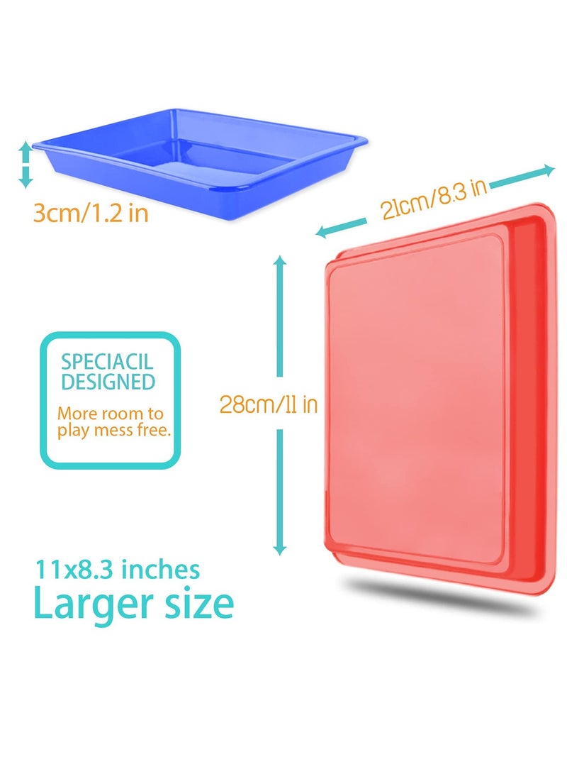 Multicolor Plastic Art Trays, Activity Tray Crafts Organizer Tray Serving Tray for School Home Art and Crafts, DIY Projects, Painting, Beads, Organizing Supply (5 Color) - Image 5