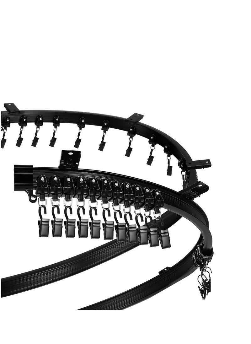 NIBEMINENT - Flexible Bendable Ceiling Curtain Rails, Curved Track Moun, Room Divider Track, for Rail Bunk Bed Bay Window (Black,3 m/ 9.8 ft) - Image 1