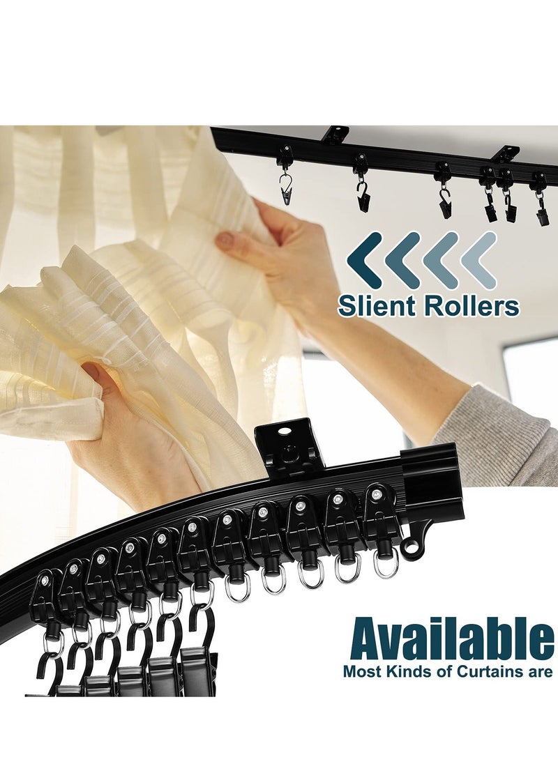 NIBEMINENT - Flexible Bendable Ceiling Curtain Rails, Curved Track Moun, Room Divider Track, for Rail Bunk Bed Bay Window (Black,3 m/ 9.8 ft) - Image 1