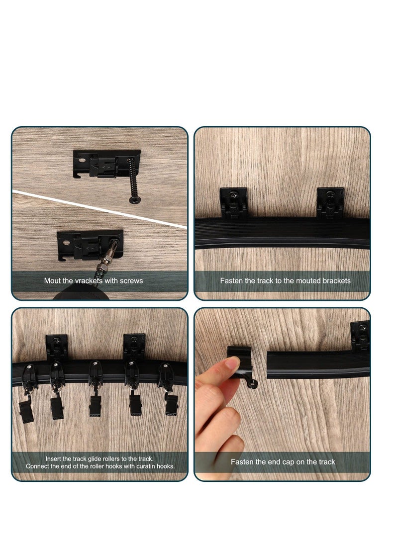 NIBEMINENT - Flexible Bendable Ceiling Curtain Rails, Curved Track Moun, Room Divider Track, for Rail Bunk Bed Bay Window (Black,3 m/ 9.8 ft) - Image 1