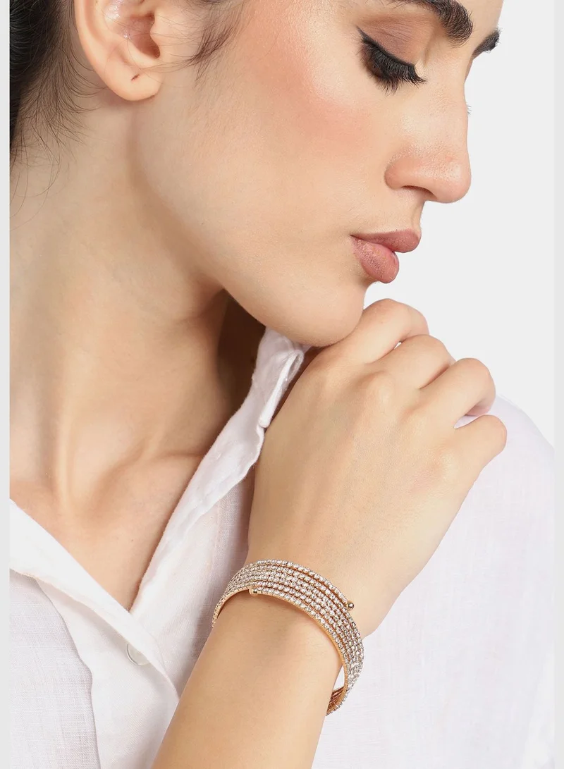 SOHI Gold Plated Party Rhinestones Bracelet For Women