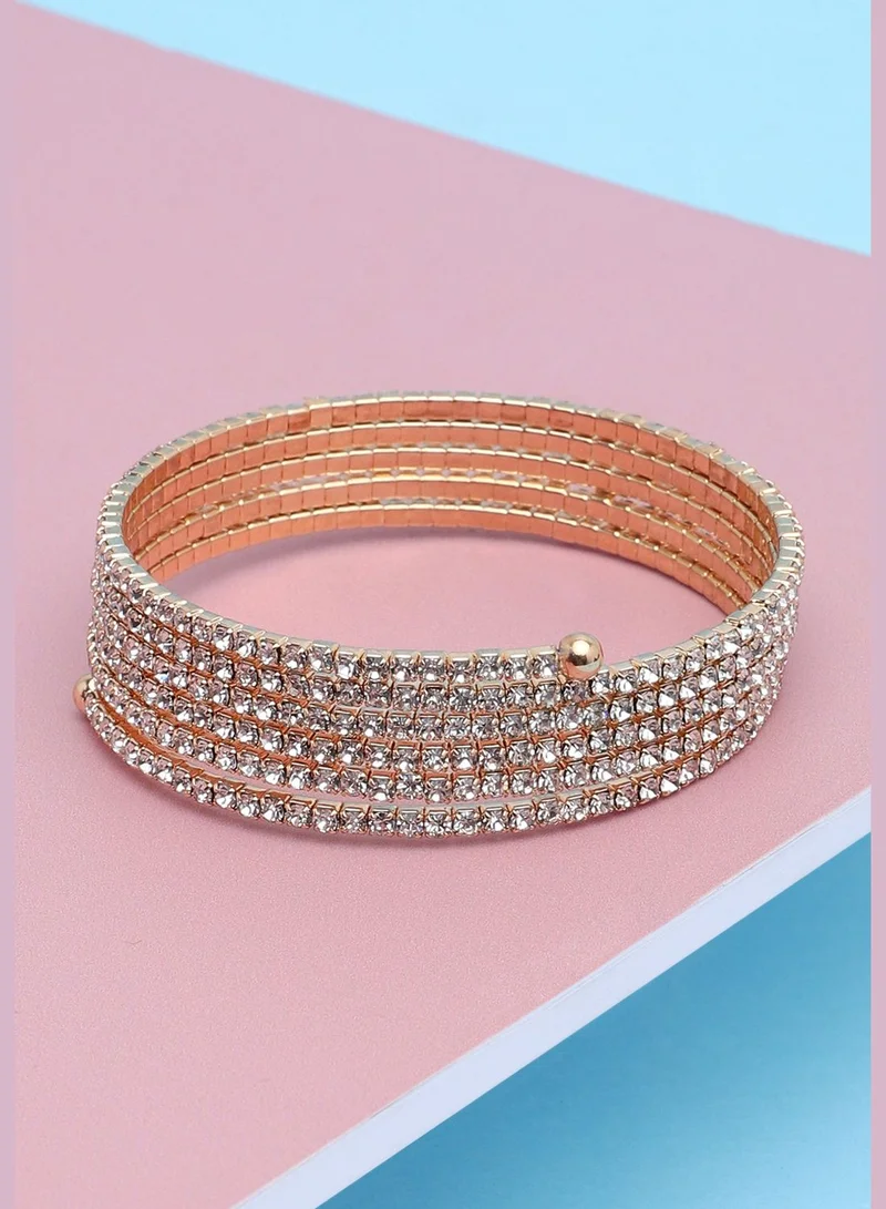 SOHI Gold Plated Party Rhinestones Bracelet For Women