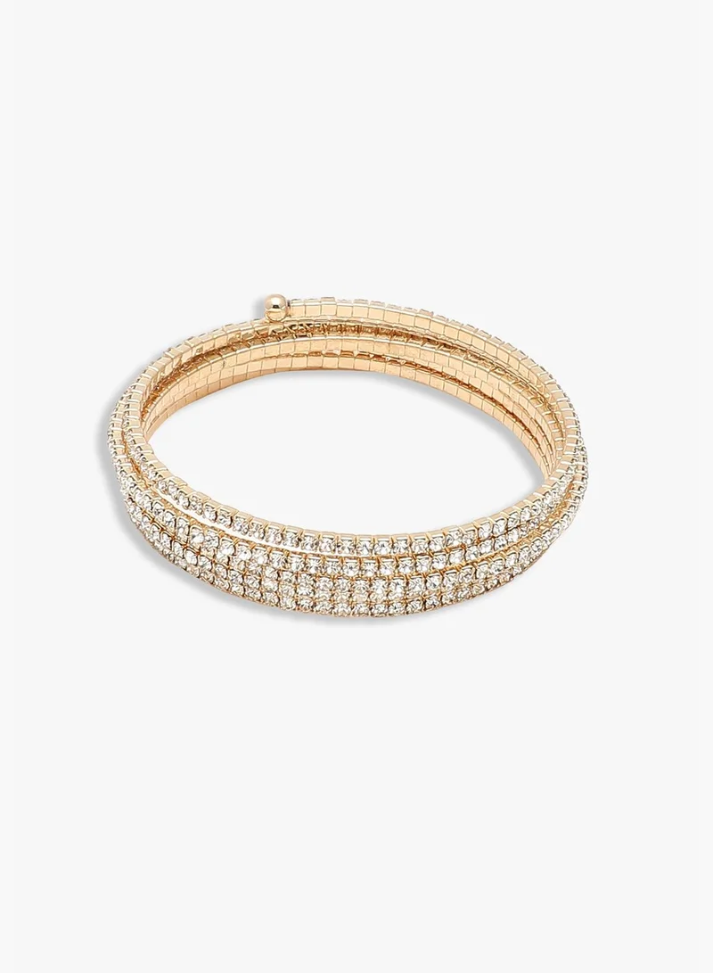SOHI Gold Plated Party Rhinestones Bracelet For Women