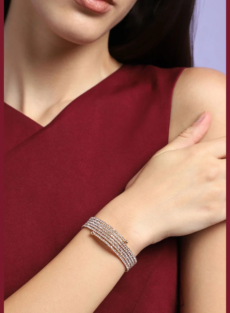 SOHI Gold Plated Party Rhinestones Bracelet For Women