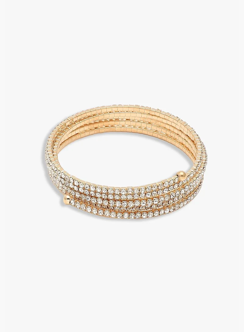 SOHI Gold Plated Party Rhinestones Bracelet For Women