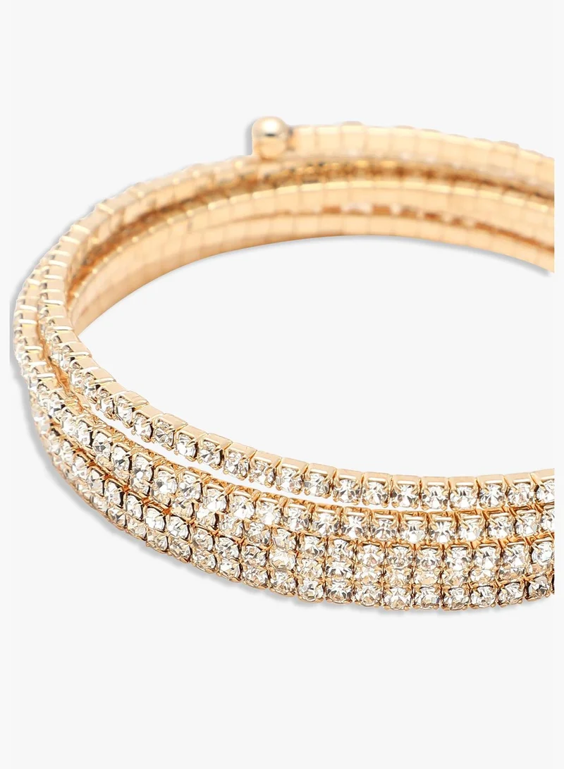 SOHI Gold Plated Party Rhinestones Bracelet For Women