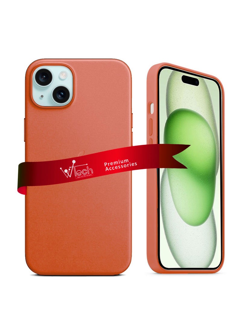 Wtech Soft Liquid Silicone Case Cover With MagSafe For Apple iPhone 15 2023 Orange - Image 1