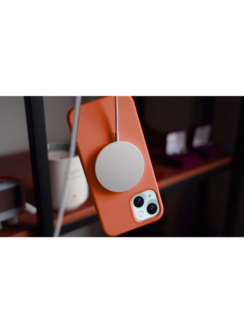 Wtech Soft Liquid Silicone Case Cover With MagSafe For Apple iPhone 15 2023 Orange - Image 5