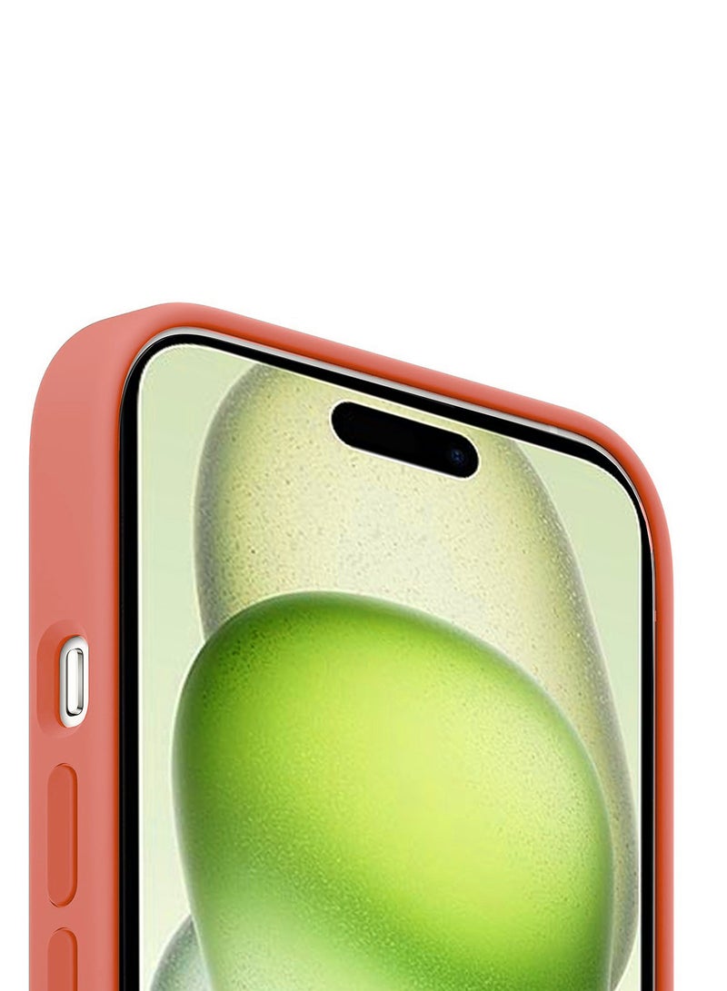 Wtech Soft Liquid Silicone Case Cover With MagSafe For Apple iPhone 15 2023 Orange - Image 4