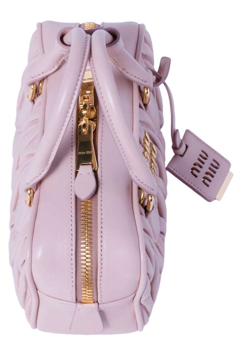Miu Miu Small Arcadie Top Handle Bag in Matelassé Nappa Leather Crossbody Shoulder Zip Closure - Image 4