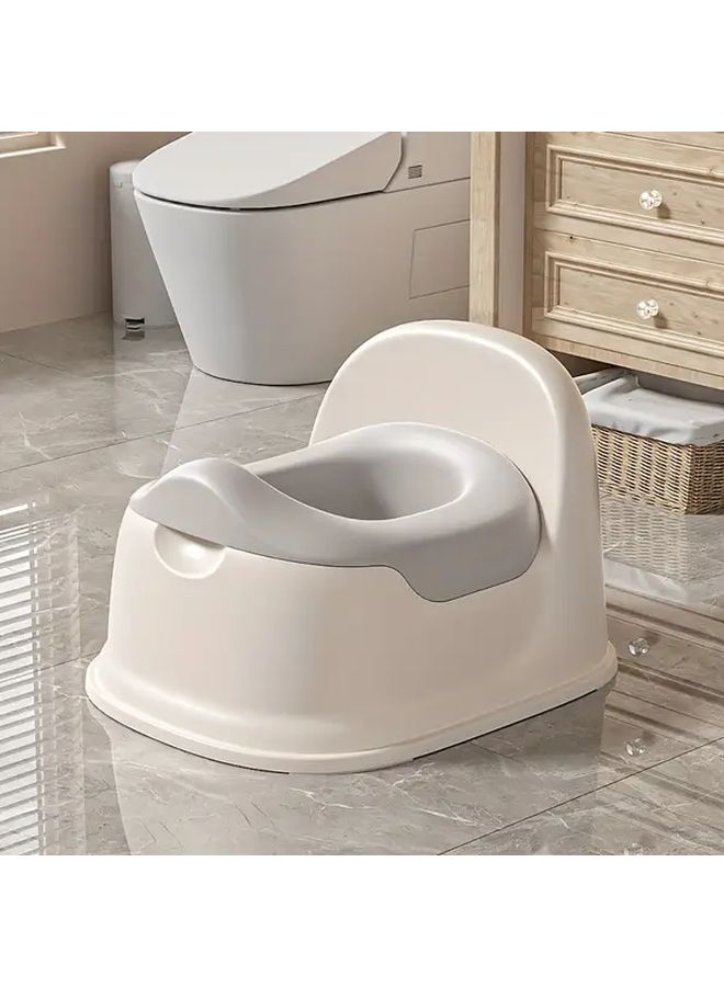 Gray Potty Chair Low Center of Gravity Potty Training Toilet with Comfortable Seat Easy to Use Beginner Friendly - Image 1
