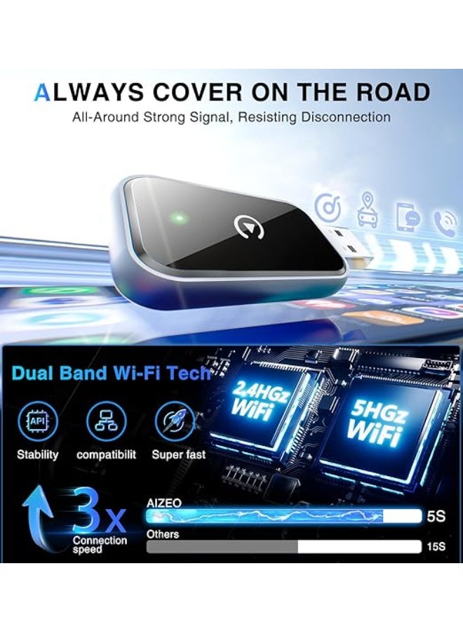 2-in-1 Wireless CarPlay & Android Auto Adapter - Converts Factory Wired Systems to Wireless - Plug & Play Dongle for iPhone & Android Phones - Image 2