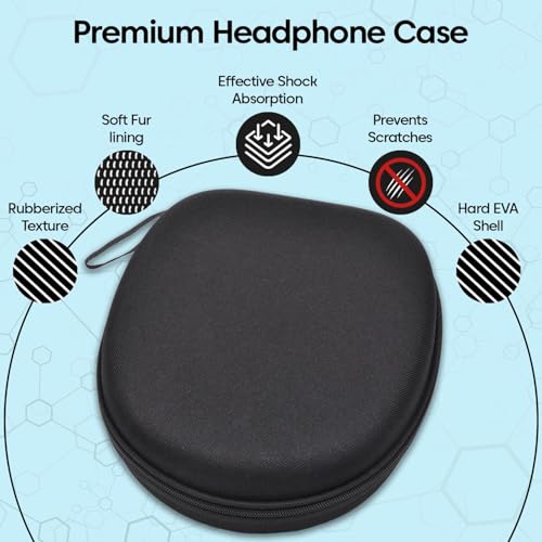 VERTUS® Headphone Hard Protective Storage Case for Boat Rockerz 450, Boat Rockerz 425, Boat Rockerz 410, and Boat Rockerz 370 Bluetooth Wireless Over-Ear Headphones (Durable Shell|EVA|Black) - Image 2