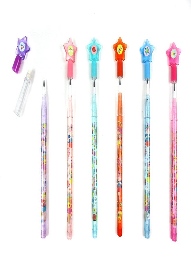 TINYMILLS 24 Pcs Magical Fairies Stackable Push Pencil Assortment with Eraser for Party Favors Goodie Bag Stuffers VBS Classroom Rewards Pinata Fillers Carnival Prize - Image 5