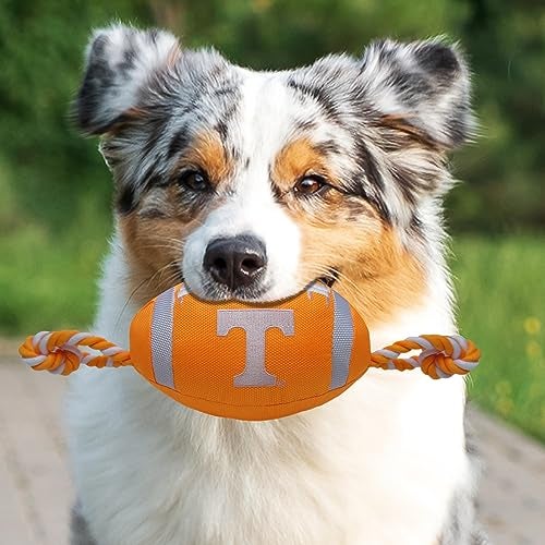 Pets First NCAA Tennessee Volunteers Football Dog Toy, Tough Quality Nylon Materials, Strong Pull Ropes, Inner Squeaker, Collegiate Team Color - Image 2