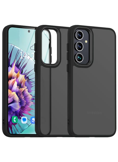 Case Translucent Matte Phone Case Slim Thin Shockproof Anti-Yellowing Women Men Girls Boys Protective Cover For Samsung Galaxy A35 (Black)