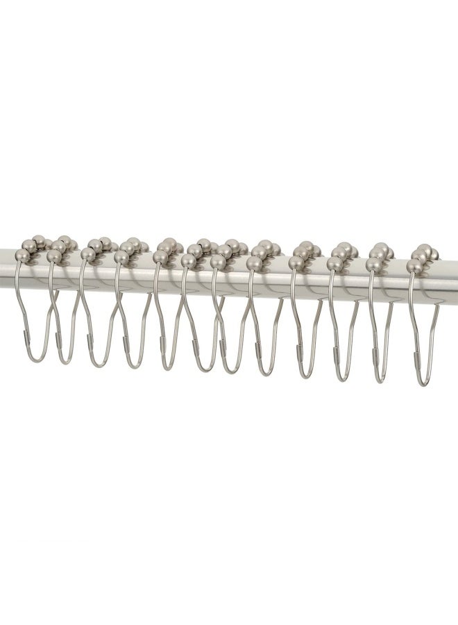 Amazer Decorative Shower Curtain Hooks Shower Curtain Hooks Rust Proof Stainless Steel Shower Curtain Hooks Shower Hooks for Shower Curtain Bathroom 12PCS Matte Nickel - Image 3