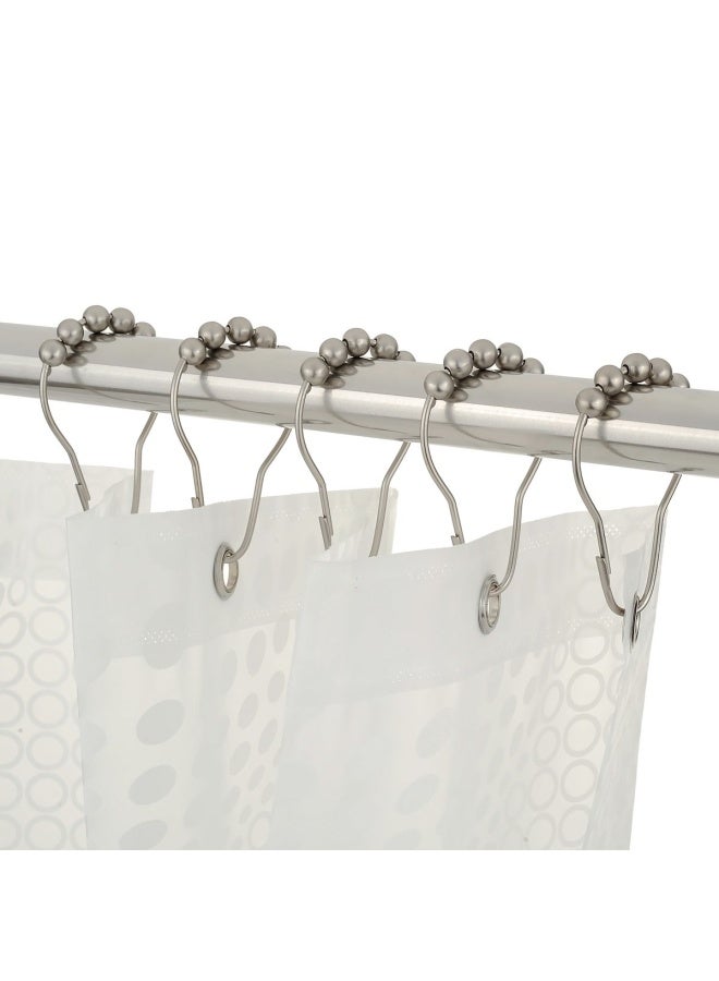 Amazer Decorative Shower Curtain Hooks Shower Curtain Hooks Rust Proof Stainless Steel Shower Curtain Hooks Shower Hooks for Shower Curtain Bathroom 12PCS Matte Nickel - Image 4
