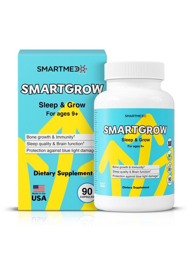 SMARTMED SMARTGROW Premium Height & Bone Growth for Kids & Teenagers - Calcium, Vitamin D3, L-arginine - Immunity Support, Sleep Quality, Brain Health, Bone Strength, Eye Protection 90 Capsules - Image 1