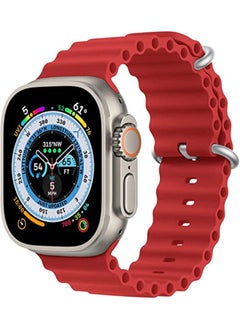 SHOPI Newest Silicone Ocean Watch Band For Apple Watch Series 8 7 6 5 4 3 2 1 SE Compatible With Apple Watch Band 42mm 44mm 45mm 49mm Replacement Women Mens, Sport  slides Strap for iWatch Ultra  - Image 3