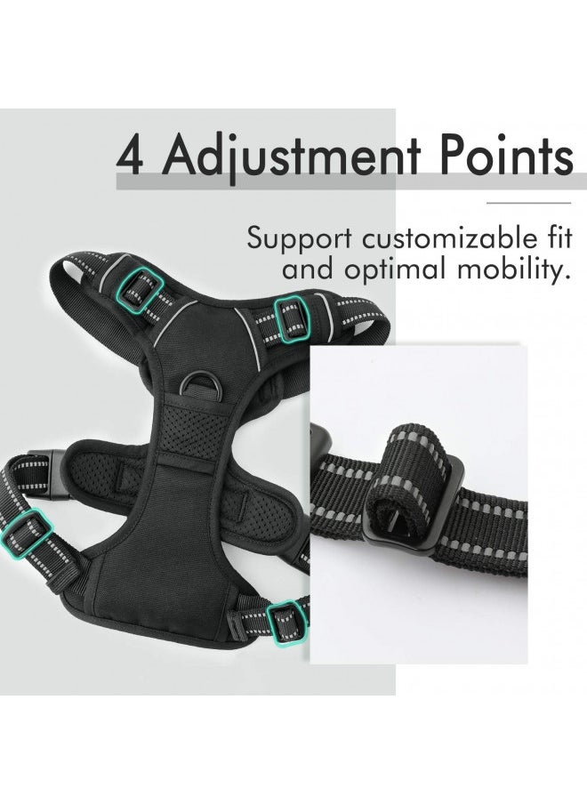 Rabbitgoo rabbitgoo Dog Harness, No-Pull Pet Harness with 2 Leash Clips, Adjustable Soft Padded Dog Vest, Reflective No-Choke Pet Oxford Vest with Easy Control Handle for Small Dogs, Black, S  - Image 4