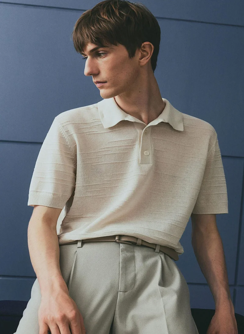 اتش اند ام Regular Fit Fine-Knit Polo Shirt