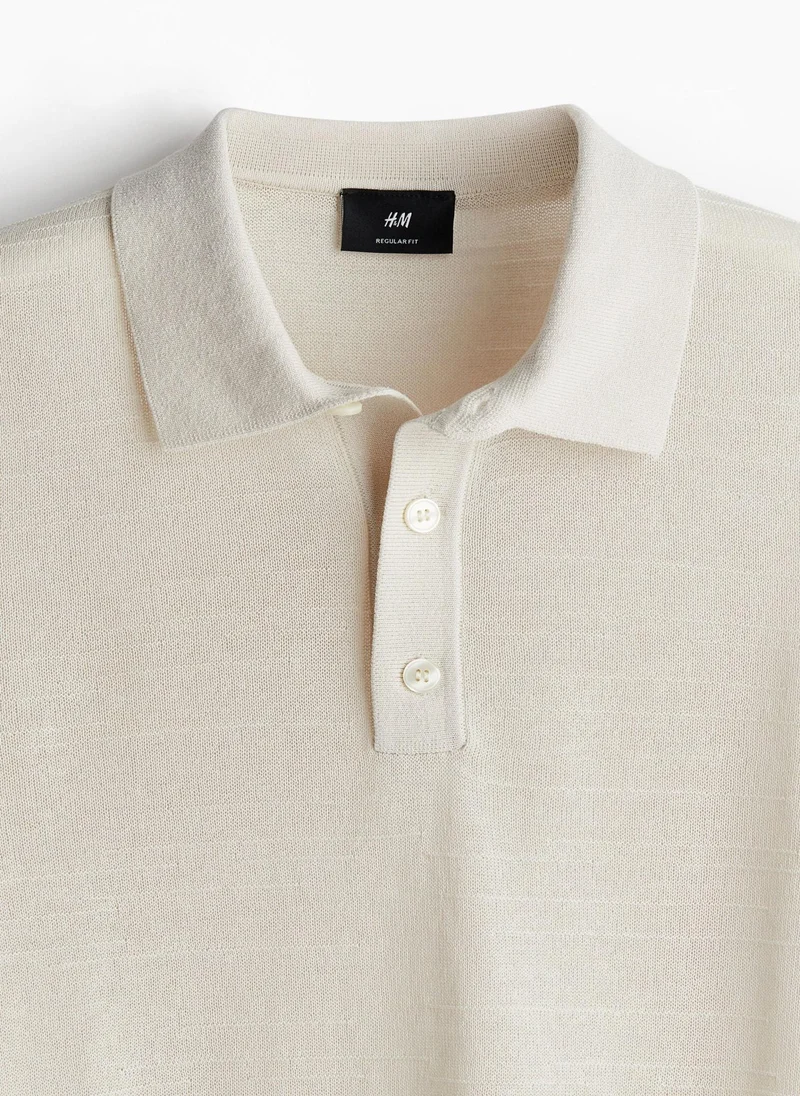 اتش اند ام Regular Fit Fine-Knit Polo Shirt