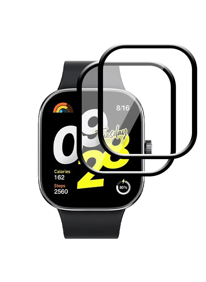 O Ozone (Pack of 2) Screen Protector Compatible with Redmi Watch 4, Full Coverage Transparent Anti Scratch Hydrogel Film Screen Guard Protector Clear HD Soft TPU Film  - Image 1