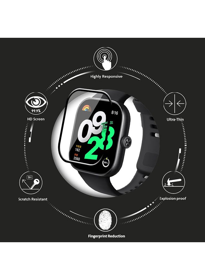 O Ozone (Pack of 2) Screen Protector Compatible with Redmi Watch 4, Full Coverage Transparent Anti Scratch Hydrogel Film Screen Guard Protector Clear HD Soft TPU Film  - Image 3