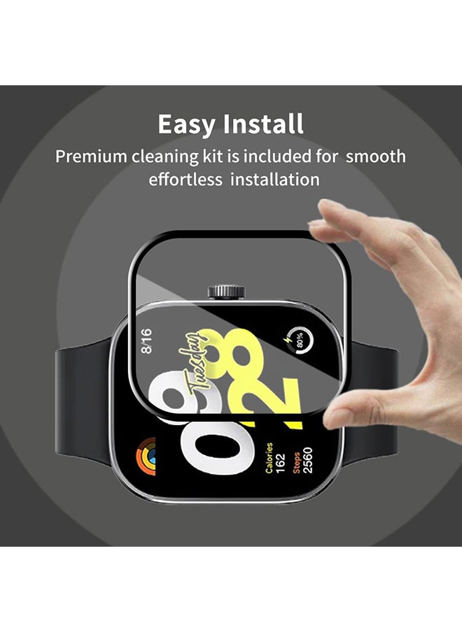 O Ozone (Pack of 2) Screen Protector Compatible with Redmi Watch 4, Full Coverage Transparent Anti Scratch Hydrogel Film Screen Guard Protector Clear HD Soft TPU Film  - Image 5