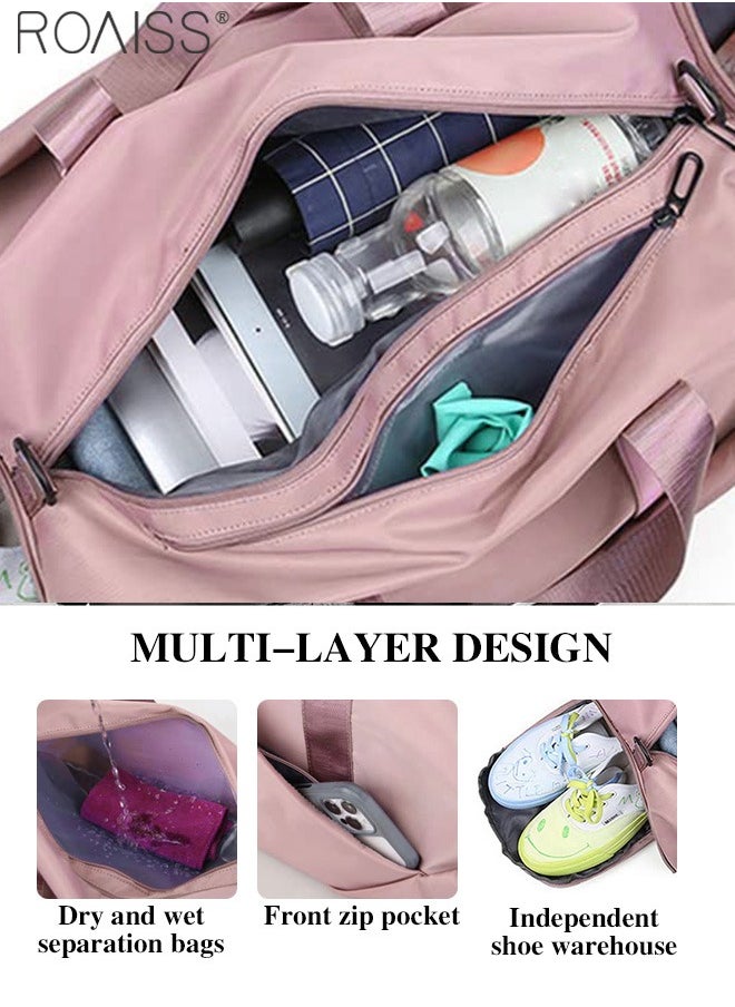 roaiss Multi Functional Large Capacity Carry on Luggage Bag Wet and Dry Separation Shoe Compartment Gym Bag Suitcase with Perfect for Short Business Trips and Travel  - Image 4
