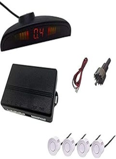 Toby's Car Parking Sensor for All Cars Reverse Assistance Backup Radar Monitor System with 4 Sensor - White