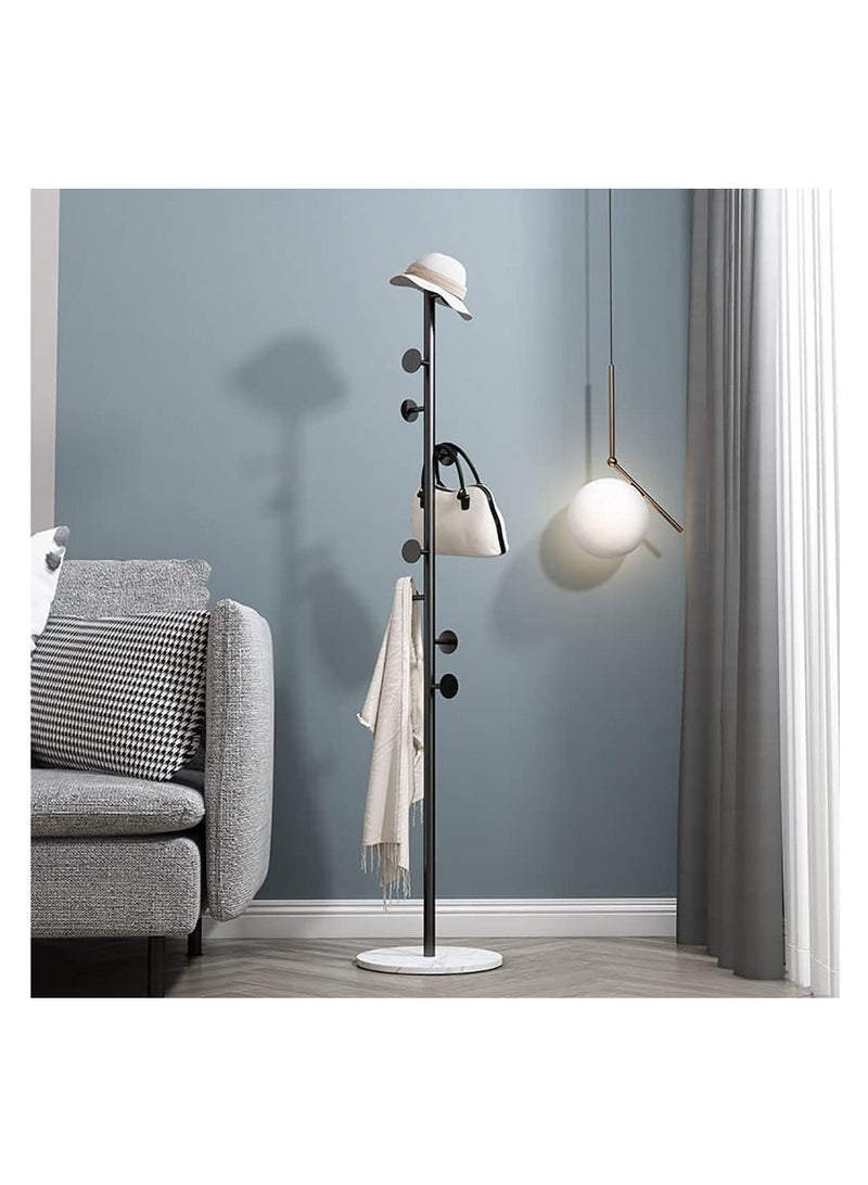 Generic Independent coat rack, multi-functional entrance storage rack, metal tree stand, clothes hanger, scarf, backpack, umbrella, bag, hat (black, round)  - Image 4
