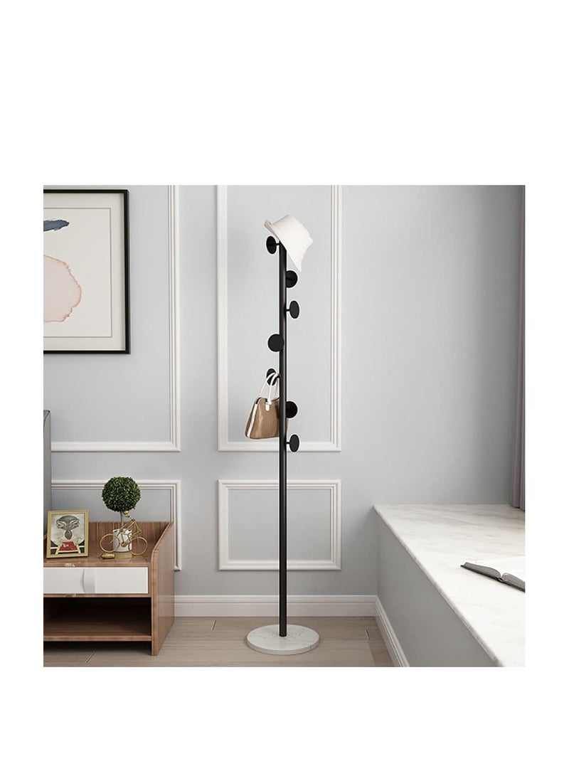 Generic Independent coat rack, multi-functional entrance storage rack, metal tree stand, clothes hanger, scarf, backpack, umbrella, bag, hat (black, round)  - Image 5