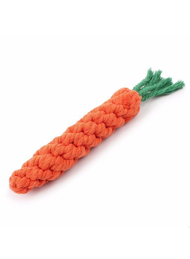 Dog Rope Toy, Interactive Dog Dental Chew Toy, Tough Cotton Natural Teeth Cleaning Chew Rope, Dogs Knot Training toy (1 Red Carrot) - Image 1