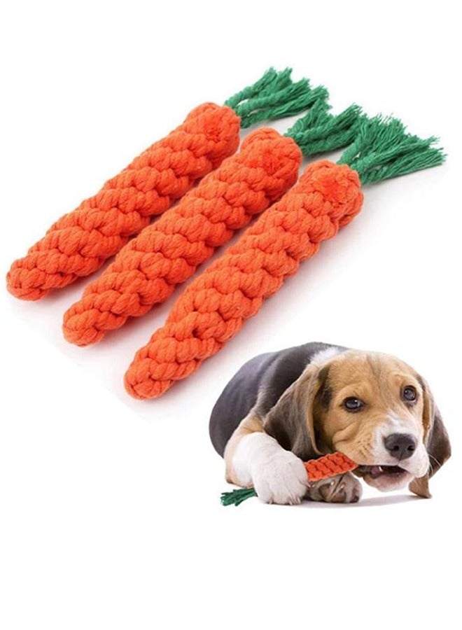 Dog Rope Toy, Interactive Dog Dental Chew Toy, Tough Cotton Natural Teeth Cleaning Chew Rope, Dogs Knot Training toy (1 Red Carrot) - Image 2