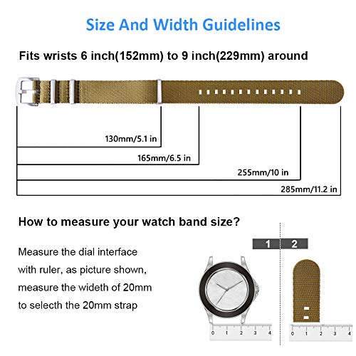 Ritche Christmas Gift Nylon Watch Strap with Heavy Buckle 18mm 20mm 22mm Premium Seat Watch Bands for Men Women, White Elephant Gifts, Stocking Stuffers for Men - Image 4