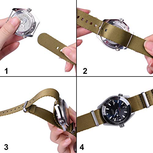 Ritche Christmas Gift Nylon Watch Strap with Heavy Buckle 18mm 20mm 22mm Premium Seat Watch Bands for Men Women, White Elephant Gifts, Stocking Stuffers for Men - Image 5