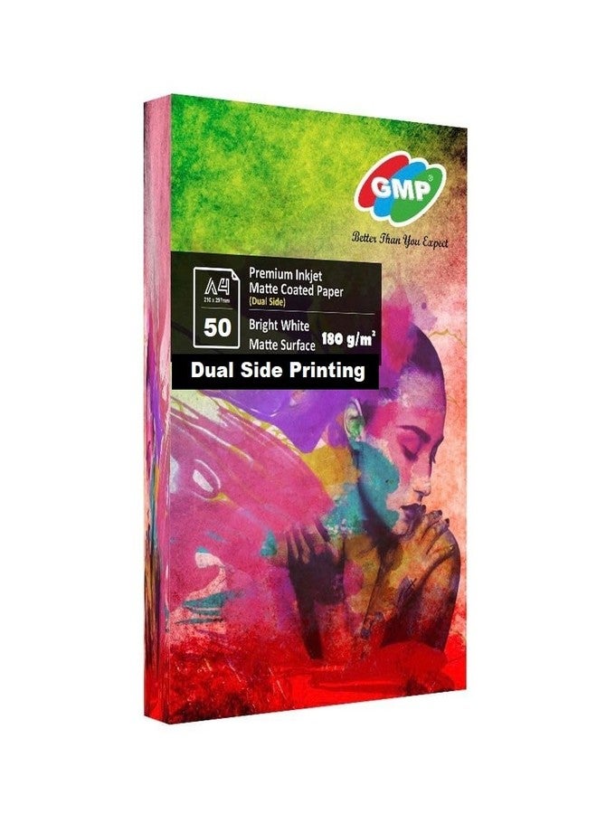Gmp 180Gsm A4 Inkjet Matte Coated Paper(50 Sheets)- Single Side Printing - Image 1